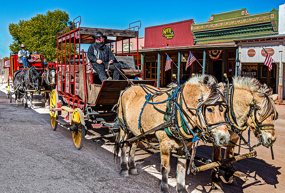 Horse-Drawn Carriage Ride in Historic Western Town