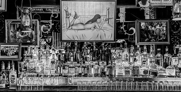 Bar Counter with Liquor Bottles