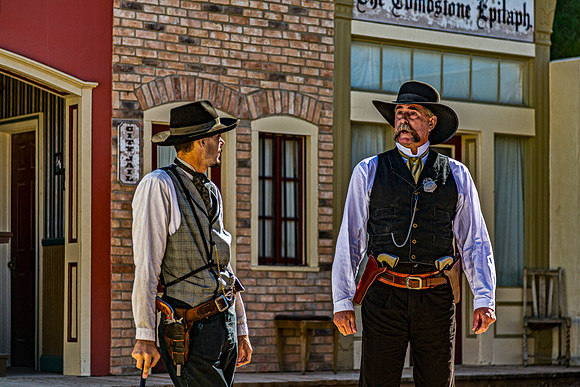 Two Cowboys in Western Town