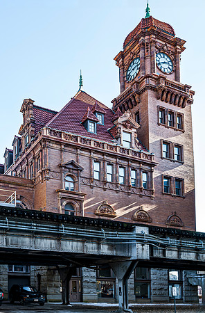 Main Street Station and Elevated Train Track