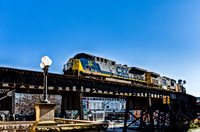 CSX Freight Train on Elevated Bridge