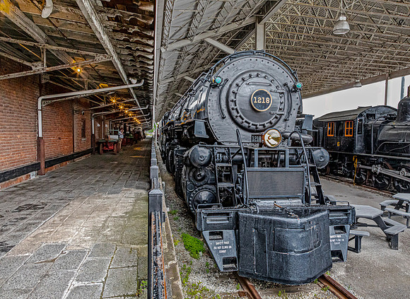 Vintage Steam Locomotive 1218 at Station