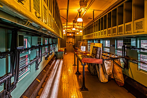 Vintage Railway Post Office Car Interior