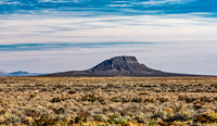 Desert Mountain Landscape with Cloudy Sky