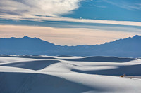 White Gypsum Sand Dunes and Distant Mountains
