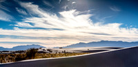 White Sand Dunes Landscape with Mountains