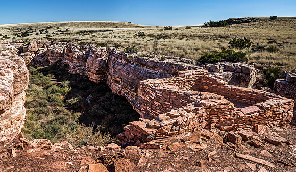 Ancient Stone Ruins in Dry Landscape
