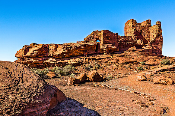 Wupatki Pueblo Ruins Against Clear Sky