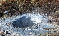 Geothermal Vent and Fumarole with Mineral Deposits