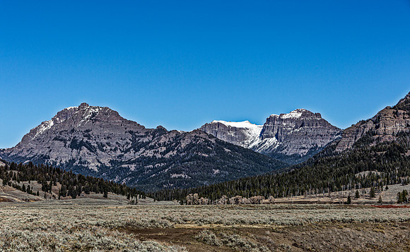 Mountain Range with Snow-Capped Peaks
