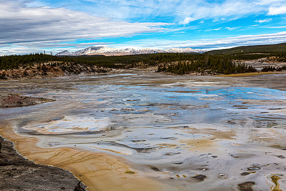 Geothermal Landscape with Mineral Deposits