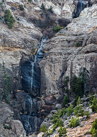 Winter Mountain with Waterfall