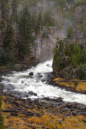 River Rushing Through Rocky Canyon
