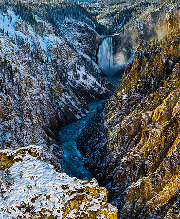 Lower Falls of the Yellowstone River in Winter