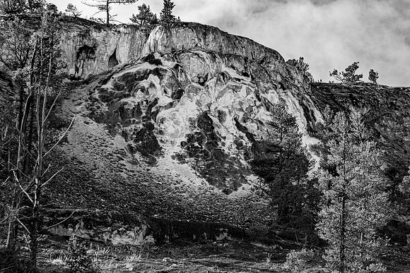 Monochrome Landscape with Rock Formations