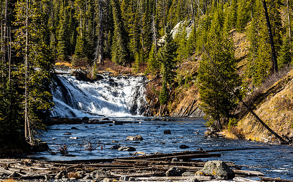 Waterfall and River in Forest