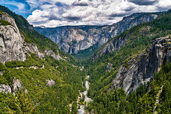 Scenic Valley with Waterfall