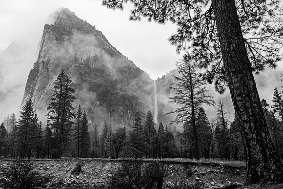 Bridal Veil Falls in Fog