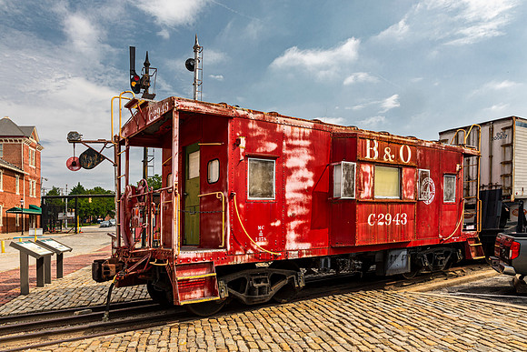 Red B&O Railroad Caboose