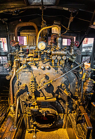 Vintage Steam Locomotive Cab