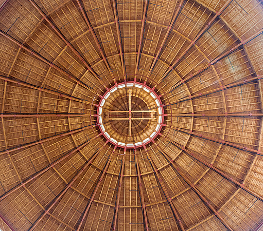Wooden Dome Ceiling with Skylight