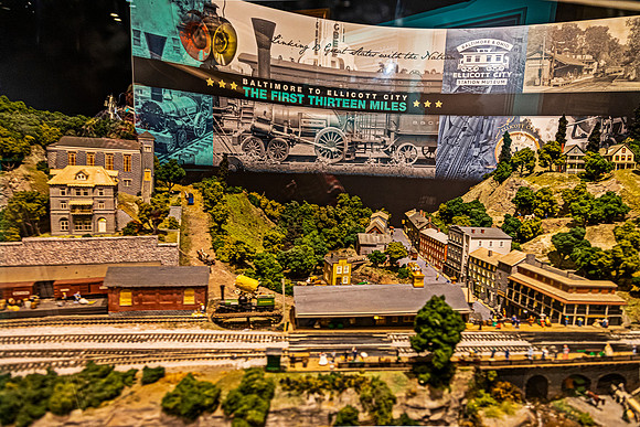 Model Train Diorama with Historic Railway Scene