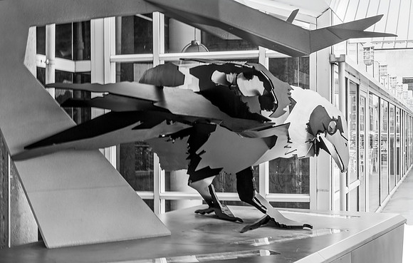 Metallic Bird Sculpture in Baltimore