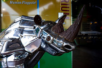 Chrome Rhinoceros Sculpture