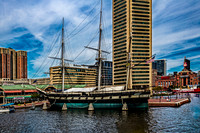 USS Constellation in Baltimore Harbor