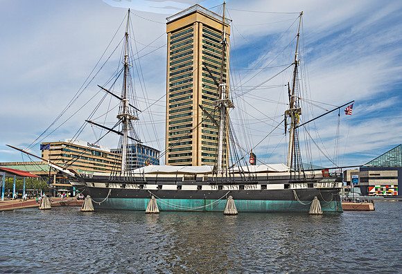 USS Constellation in Baltimore Harbor