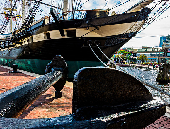 USS Constellation and Baltimore Inner Harbor