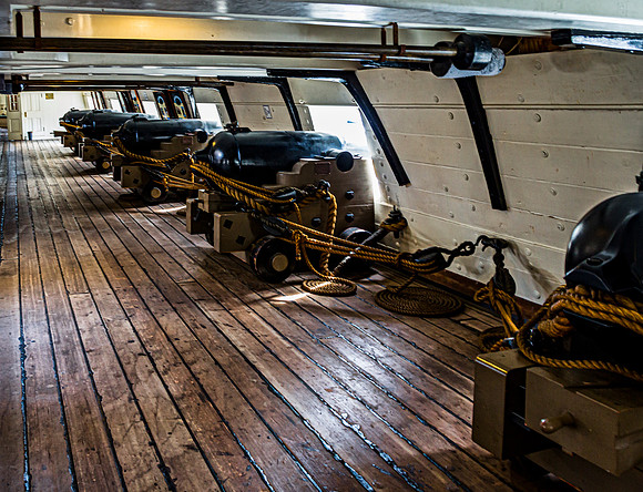Cannons on USS Constellation Deck