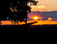 Dramatic Sunset Over City