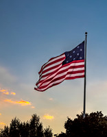 American Flag at Sunset