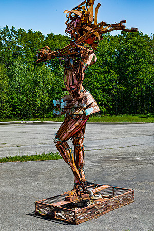Rusted Metal Figure Sculpture