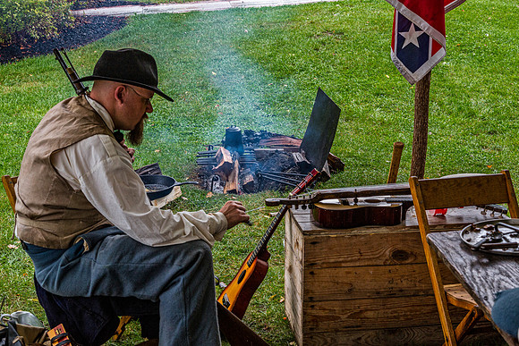 Civil War Reenactment Campfire