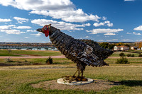 Metal Rooster Sculpture
