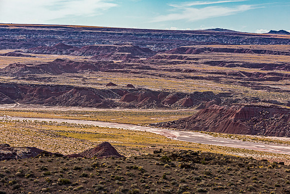 Arid Desert Landscape with Dry Riverbed