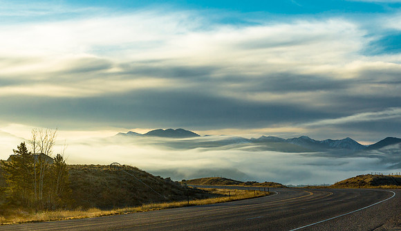 Misty Mountain Road Landscape